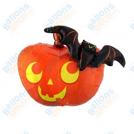 Ballon Citrouille Avec Chauve-souris 3D