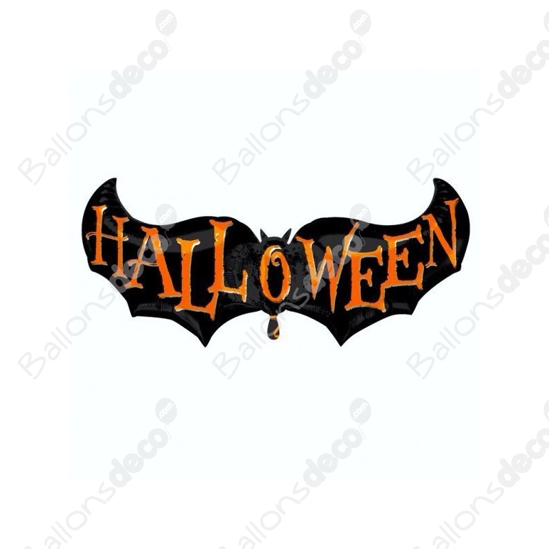 Kit arche de 34 ballons Halloween noir, or et transparent avec  chauve-souris Modèle Unique