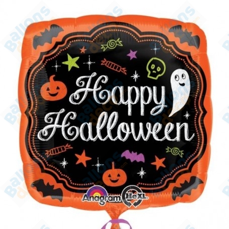 Ballon Happy Halloween Carré