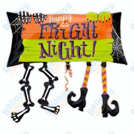 Ballon Happy Fright Night Squelette et Sorcière