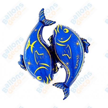Ballon Poisson Signe Astrologique Bleu