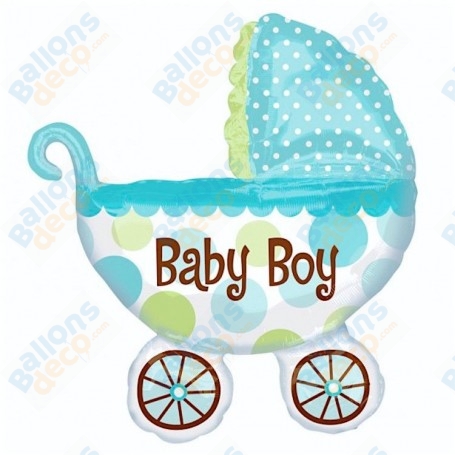 Ballon Poussette Bleu Baby Boy