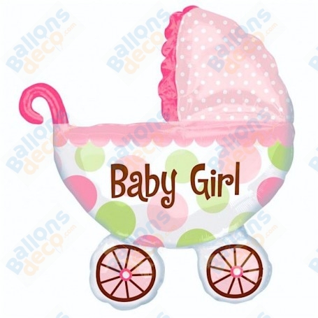 Ballon Poussette Rose Baby Girl