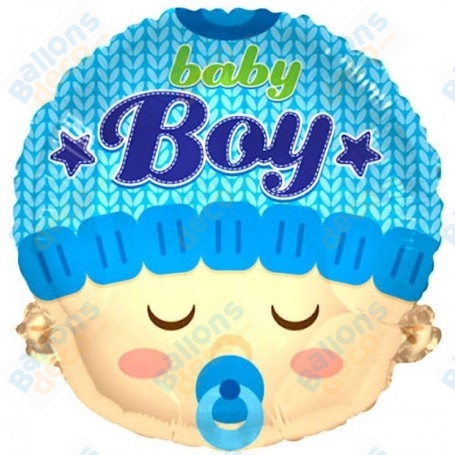 Ballon Tête De Baby Bleu