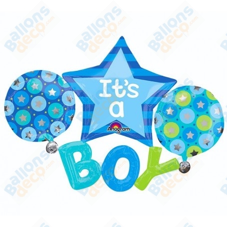 Ballon Baby Boy Etoiles Bleu