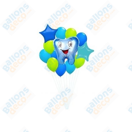Ballons Dent Bleu en Grappe