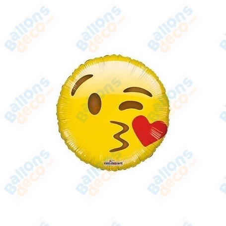 Ballon Emoji Bisous Coeur