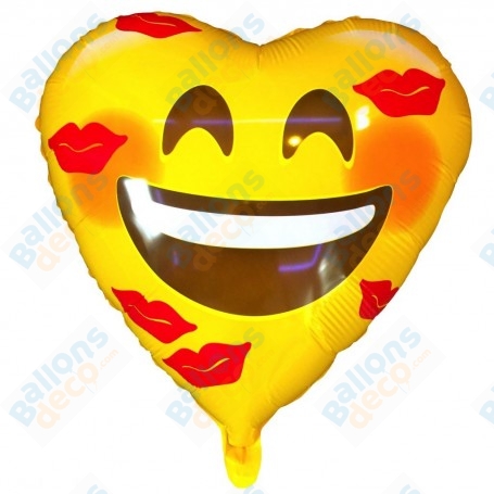 Ballon Emoji Coeur Kisses