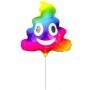 Ballon Caca Emoji Arc-En-Ciel Sur Tige