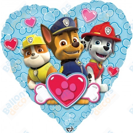 Ballon Pat Patrouille Coeur Bleu Ciel Disney, décoration ballon anniversaire.