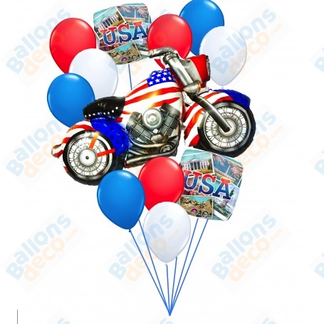 Ballons USA Moto en Grappe