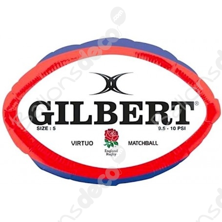 Ballon rugby Gilbert- Photon Ciel/bleu@@Rouge/Bleu- Gladiasport