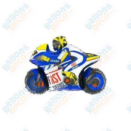 Ballon Moto De Course Bleu