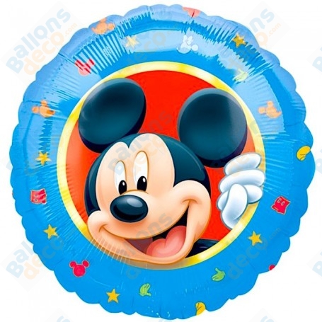 Ballon Mickey Portrait Bleu Disney Anagram, Décorations ballons pour anniversaire.