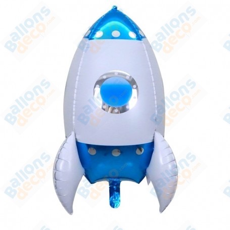 Ballon Fusée Bleu 4D