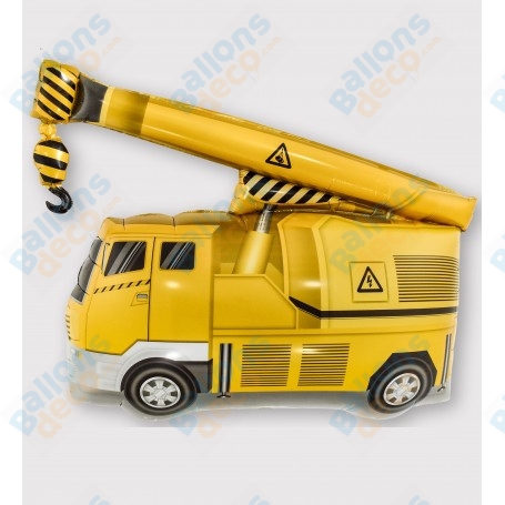 Ballon Camion Grue Jaune de Chantier