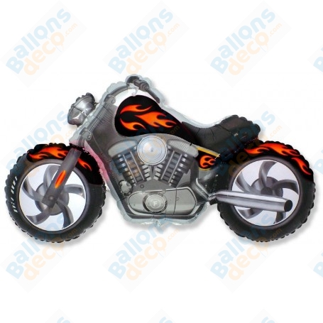 Ballon Moto Noir avec des Flammes, Décorations ballons pour anniversaire.