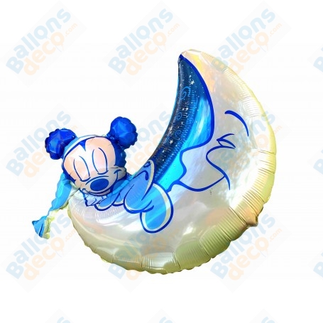 Ballon Mickey Baby Sur la Lune Vintage Disney, Décorations ballons pour anniversaire, Naissance, Baby Shower.