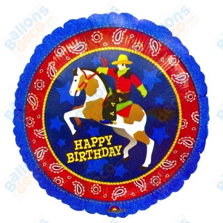 Ballon CowBoy Happy Birthday