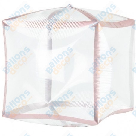 Ballon Cubez Rose Gold Transparent