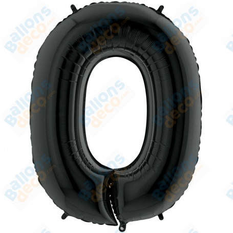 Ballon Chiffre 0 Noir 66 cm