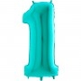 Ballon Chiffre 1 Turquoise Océan