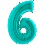 Ballon Chiffre 6 Turquoise Océan