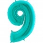Ballon Chiffre 9 Turquoise Océan
