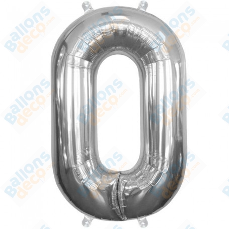 Ballon Chiffre 0 Argent 41 cm