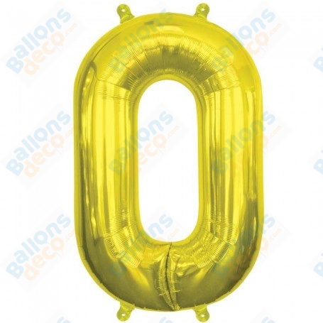 Ballon Chiffre 0 Or 41 cm
