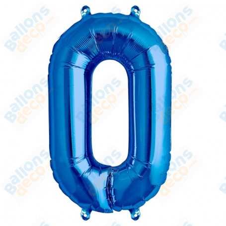 Ballon Chiffre 0 Bleu 41 cm