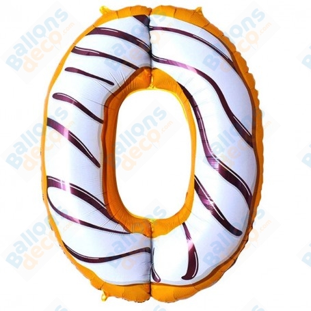 Ballons Donuts Chiffres Zéro Anniversaire
