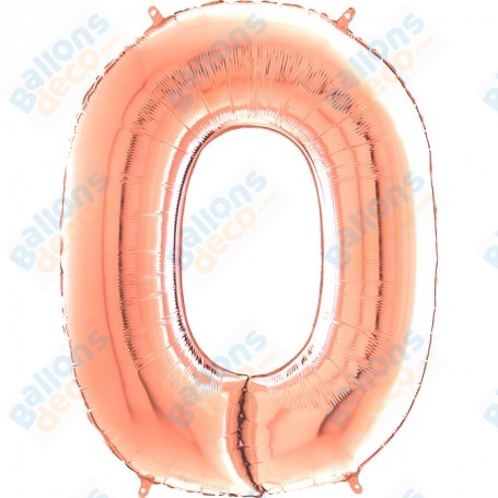 Ballons Chiffres Zéro Rose Gold 66 cm