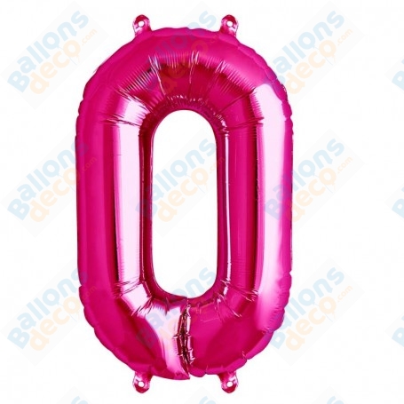 Ballon Chiffre 0 Magenta 41 cm