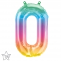 Ballon Chiffre 0 Arc-en-ciel Transparent