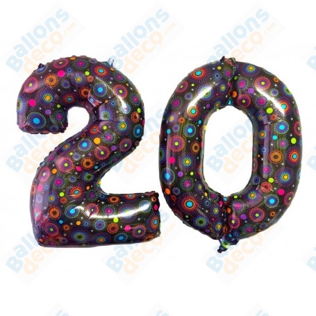 Ballons Chiffres 20 Ans Anniversaire