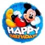 Ballon Mickey Happy Birthday Bleu Disney