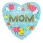 Ballon Love You Mom Coeur Pastel Fleurs