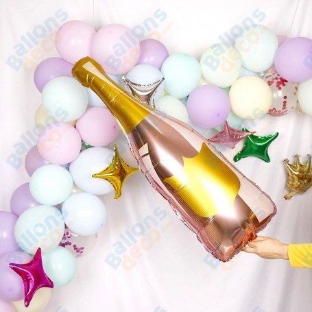 Ballon Bouteille Rose Gold et Or