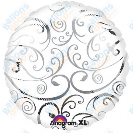 Ballon Rond Arabesque Argent