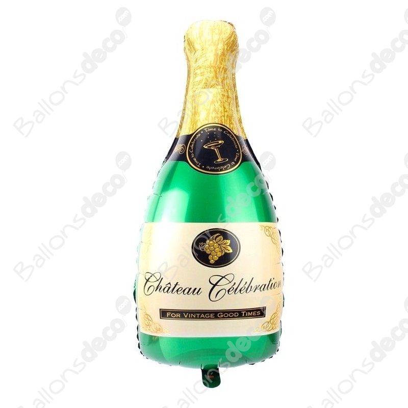 Ballon Bouteille Champagne Verte Vert - Mariages 
