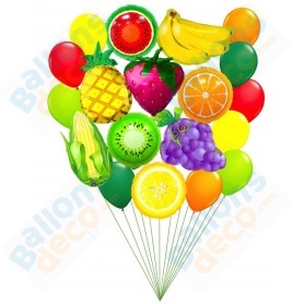 Ballons Fruits Agrumes en Grappe, Décorations ballons pour anniversaire.