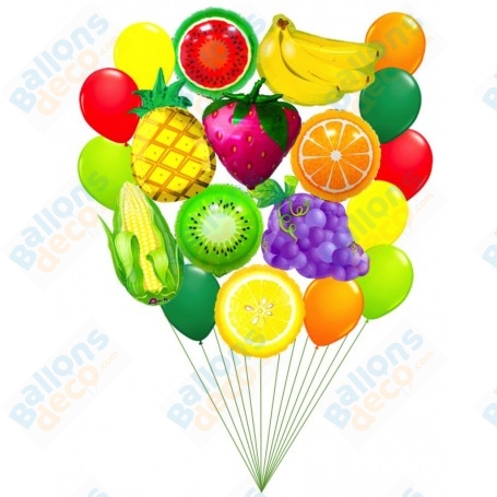 Ballons Fruits Agrumes en Grappe, Décorations ballons pour anniversaire.