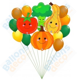 Ballons Légumes De Saison En Grappe, Décorations ballons pour anniversaire.