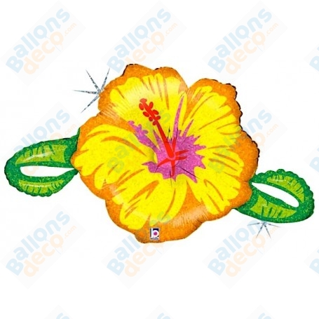 Ballon Fleur Hibiscus Jaune Et Orange