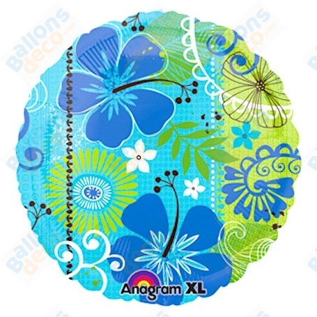 Ballons Hibiscus Ronds Bleu ou Orange