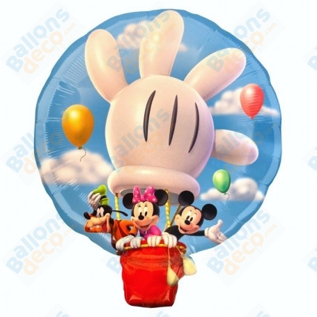 Ballon Mickey, Minnie et Dingo dans une Montgolfière Disney, Décorations ballons pour anniversaire.