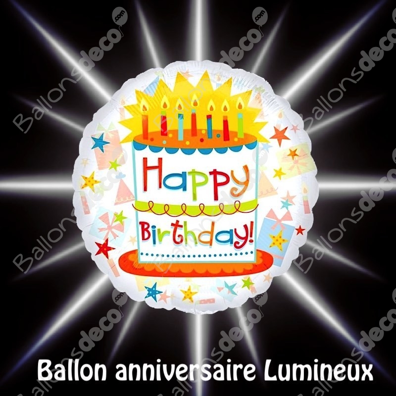 Ballon Happy Birthday Lumineux - Déco Anniversaires 