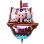 Ballon Bateau Pirate Happy Birthday Rose ou Bleu