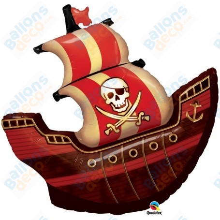 Ballon Bateau Pirate Rouge
